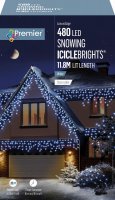 Premier Decorations Snowing IcicleBrights 480 LED with Timer - White