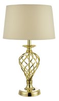 Dar Iffley Touch Tl Gold Cage Base with Ivory Shade