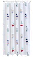 Aqualona Shower Curtain 180 x 180cm - Beach Huts