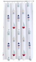 Aqualona Shower Curtain 180 x 180cm - Beach Huts