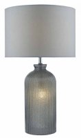 Dar Pamplona Table Lamp Dual Light Grey Glass with Shade