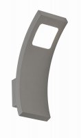 Oaks Lighting Mir LED Outdoor Wall Light Silver Grey