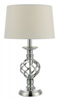 Dar Iffley Touch Table Lamp Polished Chrome w/Ivory Shade Small