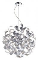 Dar Rawley 9 Light Ribbon Pendant Brushed Aluminium