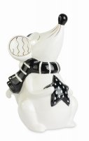 R&W Black & White Mouse with Star 10 x 17cm