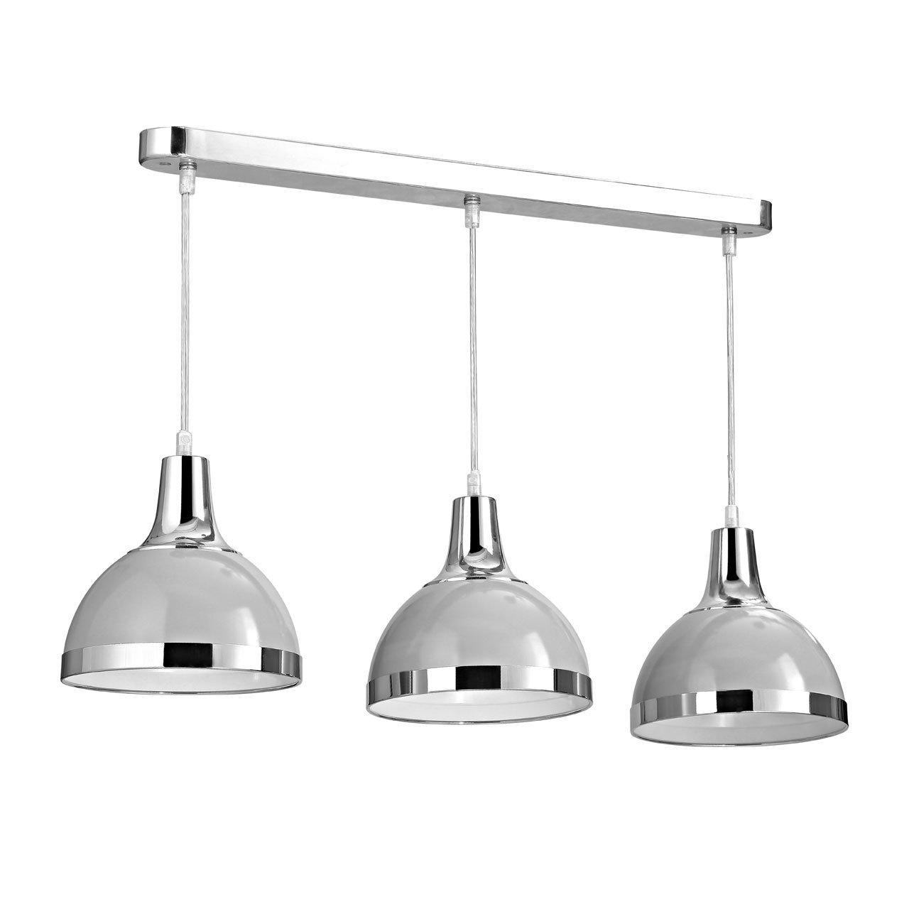 Vermont 3 Light Flint Grey And Chrome Pendant Light At Barnitts