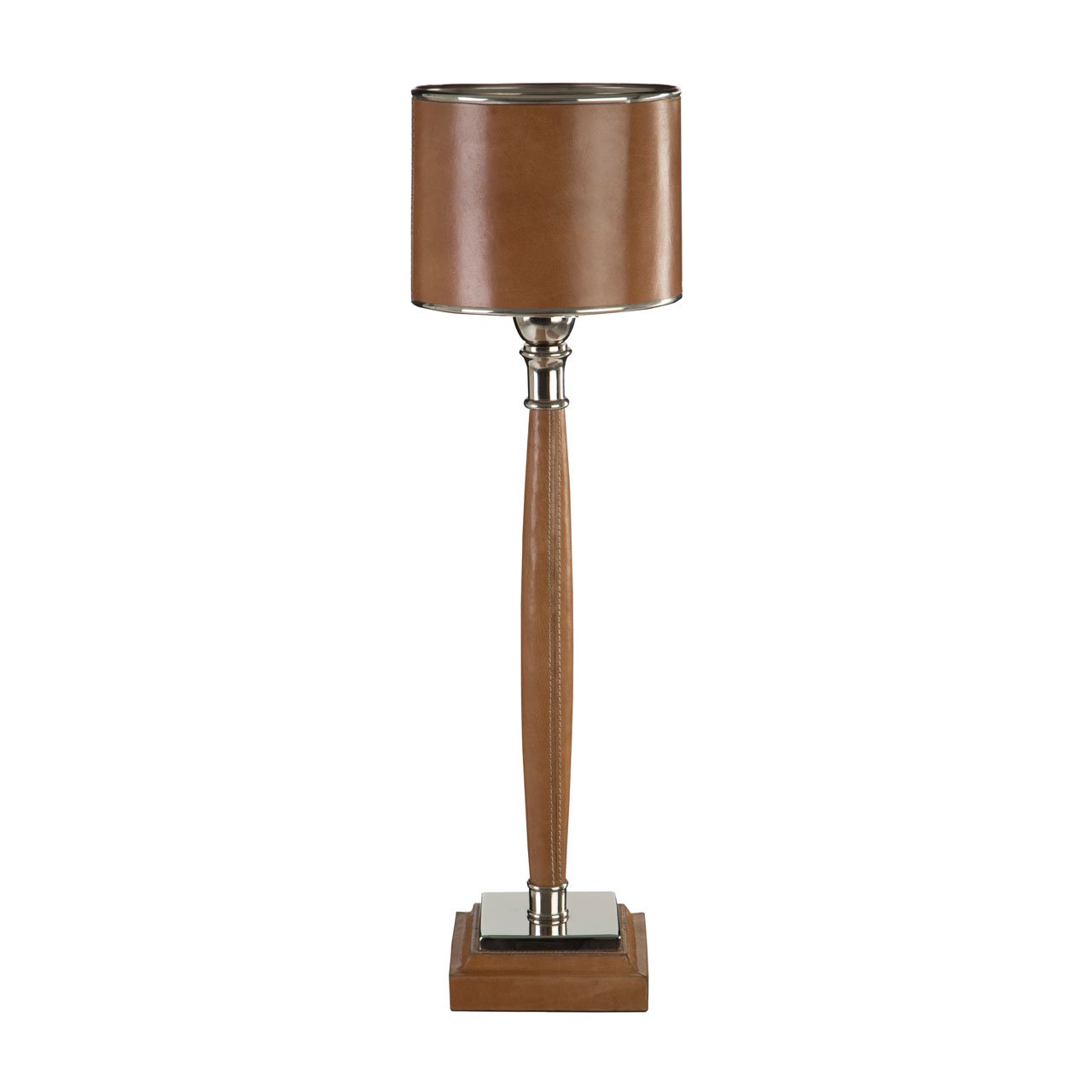 Churchill Tan Genuine Leather Table Lamp at Barnitts Online Store, UK Barnitts