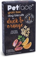 Petface Grain Free Dog Biscuits 320g - Duck & Orange