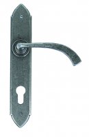 Pewter Gothic Curved Lever Espag. Lock Set
