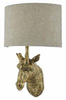 Dar Sophie Wall Gold with Natural Linen Shade