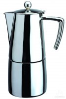 Café Stål Art Deco Mirror Finish 4 Cup Espresso Coffee Maker