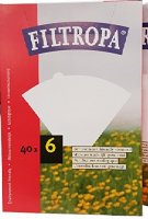 Filtropa Coffee Filter Papers Size 6 Bleached (Box of 40)