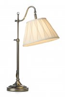 Dar Suffolk Table Lamp Rise & Fall Antique Brass with Shade