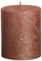 bolsius rustic metallic pillar candle 80 x 68mm - copper