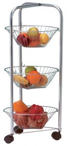 Apollo Housewares Chrome Veg Trolley 3 Tier