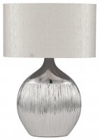 pacific lifestyle silver scratched ceramic complete table lamp