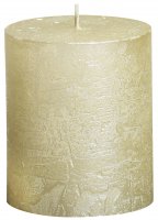 Bolsius Rustic Pillar Candle Metallic Ivory 8cm x 6.8cm