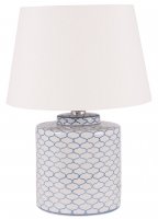 Pacific Lifestyle Demetri Grey & Blue Detail Ceramic Table Lamp