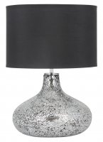 Pacific Lifestyle Evie Silver and Black Mosaic Mirror Table Lamp