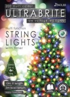 Jingles 200 UltraBrite Multi-Function LED Lights with Timer - Multicoloured