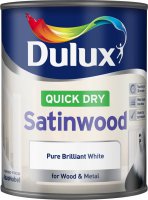 Dulux Quick Dry Satinwood Pure Brilliant White 750ml