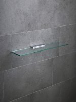 Miller Glass Shelf 600mm with Chrome Bracket