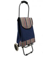 Casa&Casa Speedy Stripe 2 Wheel Shopping Trolley - Navy