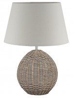 Pacific Lifestyle Raffles Large Rattan Cream Wash Table Lamp