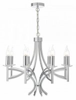 Dar Lyon 8 Light Pendant Polished Chrome/Crystal