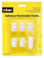 Rolson 5pc Mini Removable Adhesive Hooks