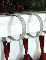 Haute Decor Original Mantle Clips (Pack 2) -Silver GlitterFinish