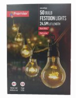 Festoon Warm White Bulb Lights - 50 Bulbs
