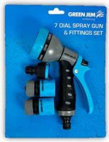 Green Jem 7 Pattern Spray Gun & Fittings Set