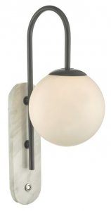 Dar Deuce Wall Light Grey & Marble Effect IP44