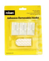 Rolson 3pc Removable Adhesive Hooks