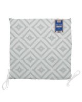 Country Club Geo Design Shower Resistant Outdoor Seat Pad 40x40cm - Grey