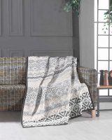 Country Club Au-Nat Design Luxury Reversible Blanket Throw 130x170cm