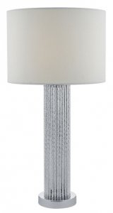 Dar Lazio Table Lamp Silver with White Cotton Shade
