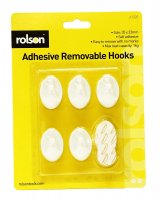 Rolson 5pc Removable Adhesive Plastic Hook