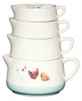 KitchenCraft Apple Farm Ceramic Measuring Cups (Set of 4)