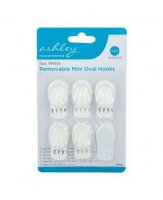 Ashley Housewares White ABS Removable Mini Oval Hooks (Pack 5)