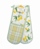 Double Oven Gloves Lemons Design