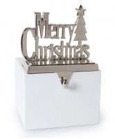 Premier Decorations 13.5cm Silver Merry Christmas Stocking Holder