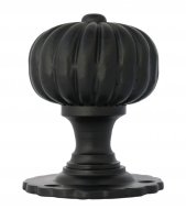 Black Flower Mortice Knob Set