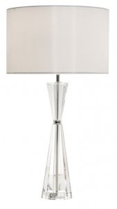 Dar Risha 2 Light Table Lamp Crystal & Polished Nickel w/Shade