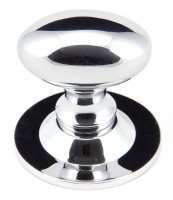 Polished Chrome Oval Cabinet Knob 33mm