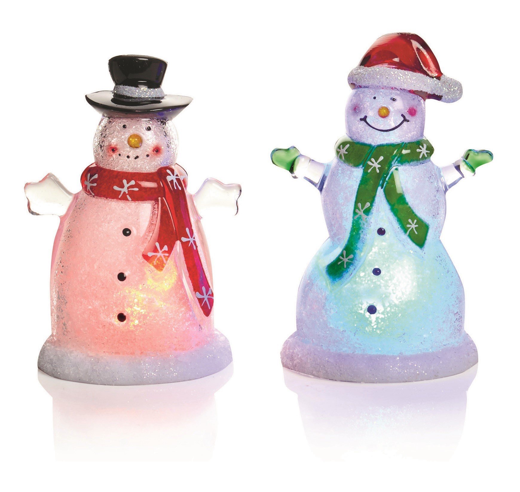 Premier Decorations Acrylic Santa & Snowman 10cm - Assort at Barnitts ...