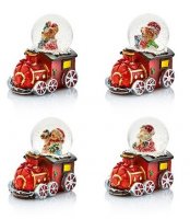 Premier Decorations 45mm Waterglobe on Train - 4 Assorted Designs