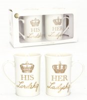 Lesser & Pavey His Lordship / Her Ladyship Set of 2 Mugs