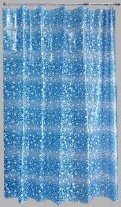 Aqualona PEVA Shower Curtain 180x180cm Blue Fizz